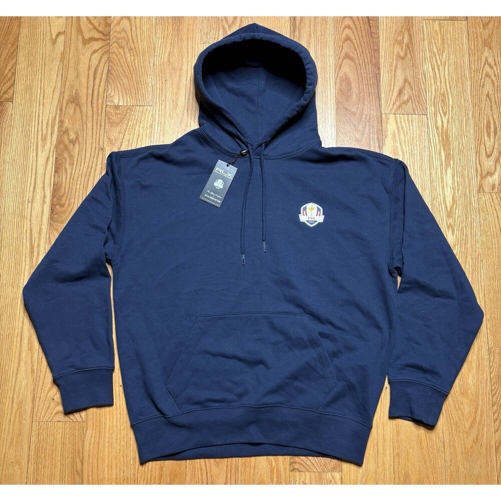Ralph Lauren RLX Ryder Cup 2025 Team USA Hoodie Sweatshirt Fleece NWT Blue Med